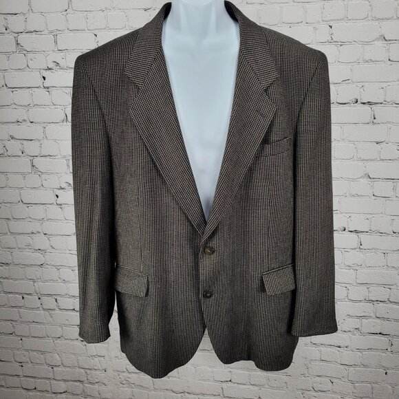 Pierre Balmain Paris Brown 2 Button Ventless Notch Blazer Sport Coat USA 45 - Picture 1 of 13